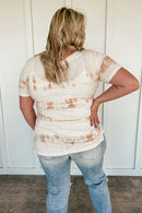 Sierra Striped Tie Dye Tee in Rose Pink - PLUS