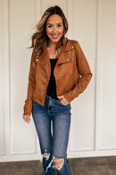 The Natasha Suede Jacket in Camel