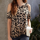 Animal Print Cold Shoulder Top