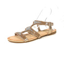 Champagne Rose Gold Strappy Sandals - The Shoe Trunk