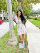 Polka Dot Dress Beige