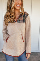October Plaid Contrast Pullover