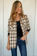 Black & Cider Plaid Top