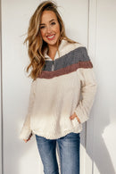 Double Chevron Sherpa Pullover
