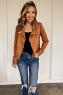 The Natasha Suede Jacket in Camel