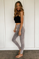 Grey Mineral Dyed Yoga Pants