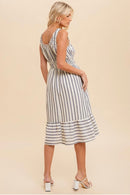 Cotton Linen Striped Dress