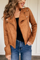 The Natasha Suede Jacket in Camel