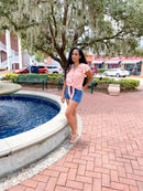 Button Tie Blouse Pink