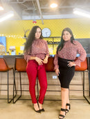 Ruffle Flower Print Blouse