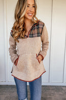 October Plaid Contrast Pullover