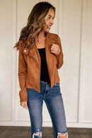 The Natasha Suede Jacket in Camel