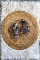 Ember Plaid Wedge Booties