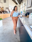 Light Blue Buttoned Spaghetti Tank Top