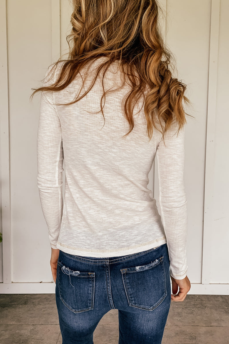 The Kit Henley in Ivory (Buy One, Get One 40% Off)