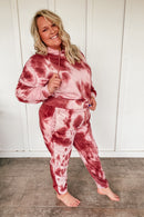 Maroon Tie Dye Lounge Set