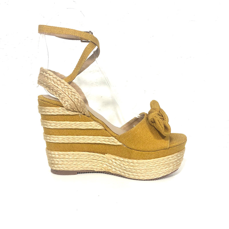 Xiomara Yellow Marigold Wedges Heels Shoes