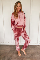 Maroon Tie Dye Lounge Set