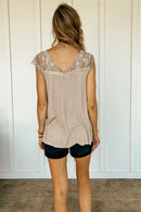 Romantic Taupe Lace Top