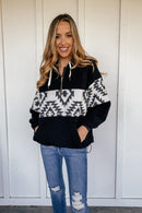 Half Zipper Aztec Hoodie Jacket