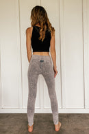 Grey Mineral Dyed Yoga Pants