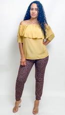 Off the Shoulders Ruffles Blouse