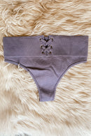 Ribbed Basic Set in Dark Lilac