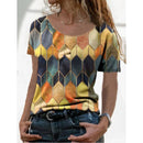 Fall Geometric Print Top