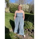 Green Swiss dot romper