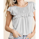 Jersey Knit Ruffle Shirt