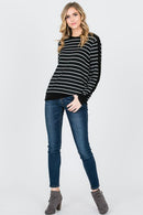Striped Contrast Solid Panel Top