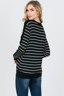 Striped Contrast Solid Panel Top