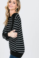 Striped Contrast Solid Panel Top