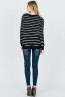 Striped Contrast Solid Panel Top