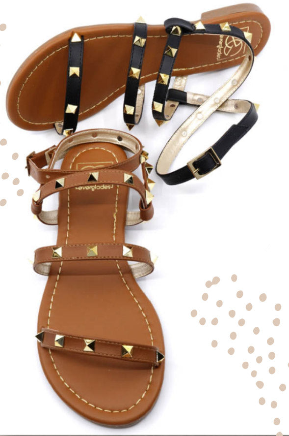Lulu 18 Tan Strappy Ankle Strap Sandals
