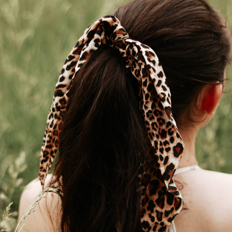 Leopard Hair Tie Bohemian Scarf
