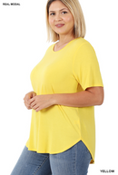 Modal Round Neck Top-Yellow(381)