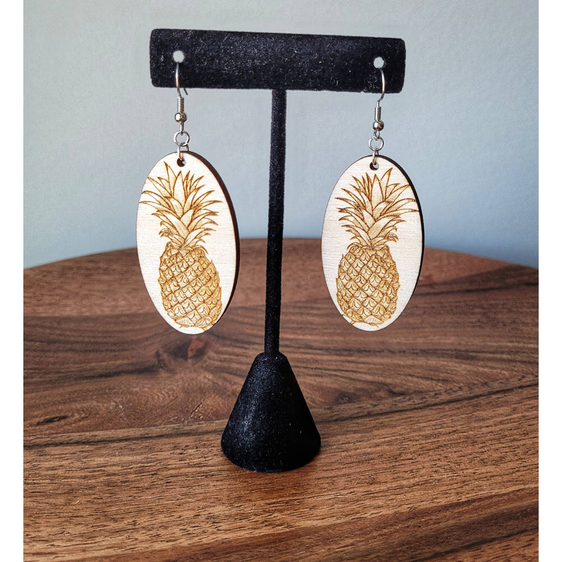 Engraved Pineapple Earrings
