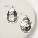 Buffalo Plaid Reindeer Earrings