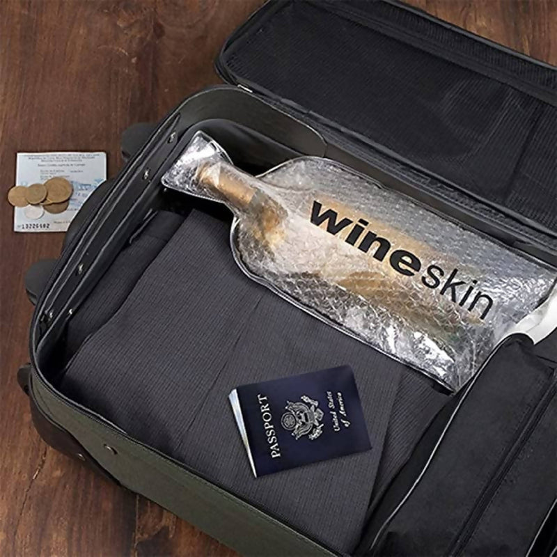 Wine Skin Bottle Travel Bag Set (Set of 2)