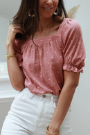 Ava Pink Dotted Blouse