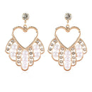 Statement Heart & Pearl Drop Earring