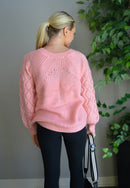 Cable Knit Pink Sweater 