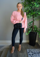 Cable Knit Pink Sweater 