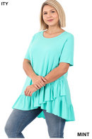 Front Ruffle Tunic- Mint(60)