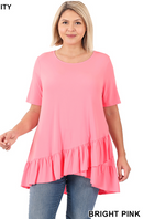 Front Ruffle Tunic- Pink(511)