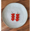 Triple Stacked Glitter Heart Earrings