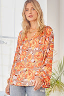 Emily Wonder Satin Floral Print Top