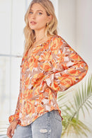 Emily Wonder Satin Floral Print Top