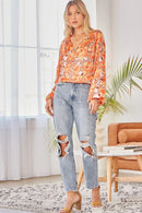 Emily Wonder Satin Floral Print Top